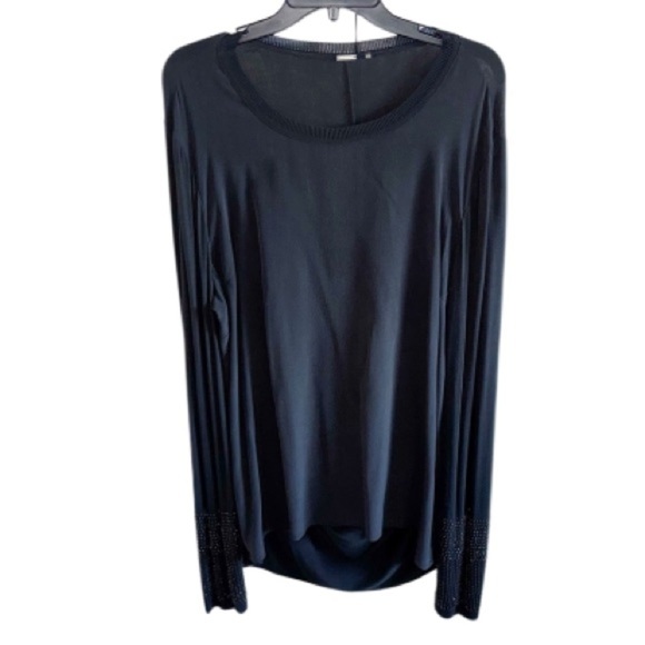 Elie Tahari Black Drapey Back Beaded Cuffs Sz XL - Picture 2 of 13